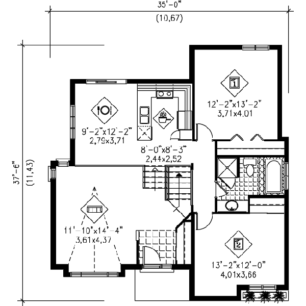 Floor Plan - Main Floor Plan #25-1088