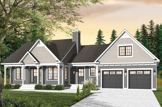 Exterior - Front Elevation 7 for Country House Plan #23-2463 - 3 bed, 2 bath