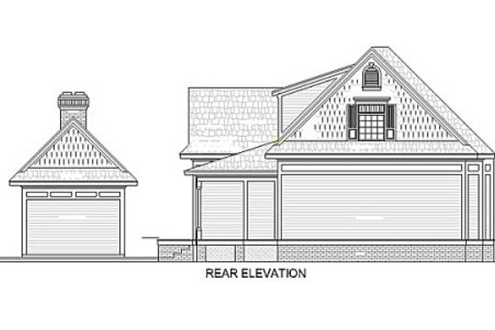 Exterior - Rear Elevation for Traditional House Plan #45-336 - 3 bed, 2.5 bath