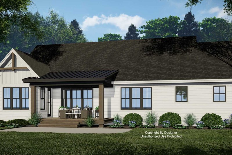 House Blueprint - Exterior - Rear Elevation 1 for Farmhouse House Plan #51-1227 - 4 bed, 2 bath