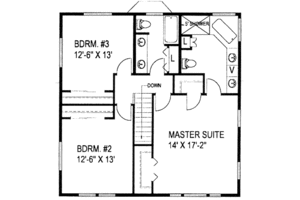 Floor Plan - Upper Floor for Traditional House Plan #117-196 - 3 bed, 3 bath