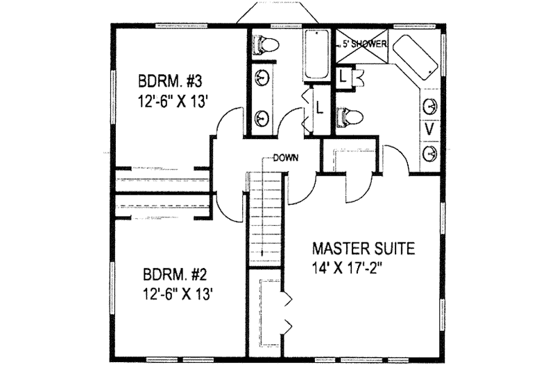 Home Plan - Floor Plan - Upper Floor for Traditional House Plan #117-196 - 3 bed, 3 bath