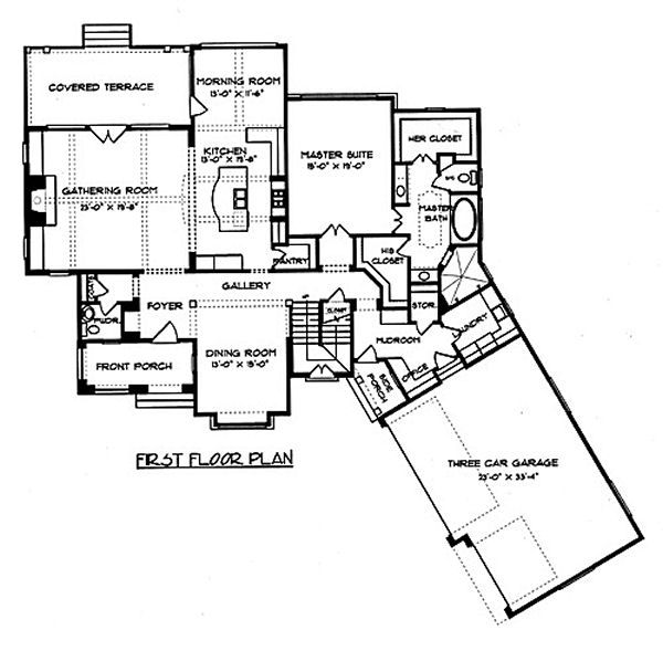 House Blueprint - European Floor Plan - Main Floor Plan #413-133