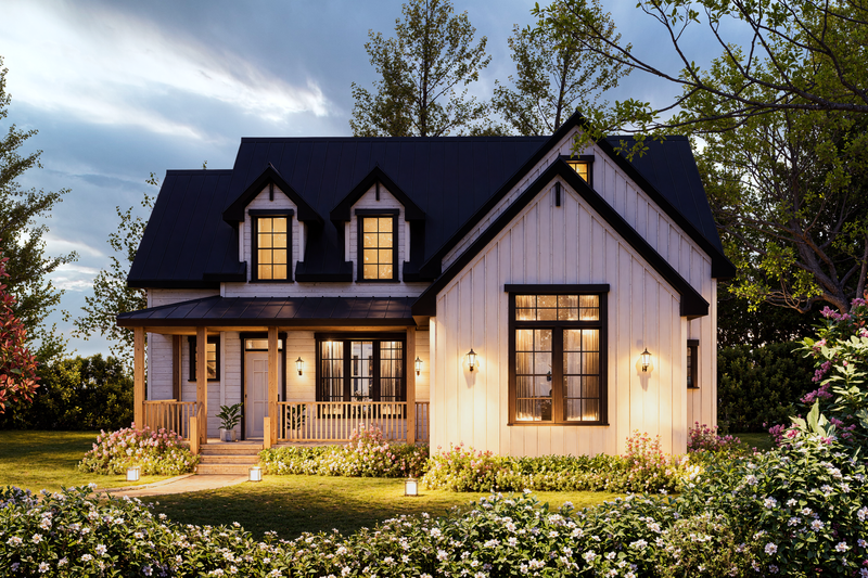 House Design - Exterior - Front Elevation 3 for Farmhouse House Plan #54-674 - 5 bed, 3 bath