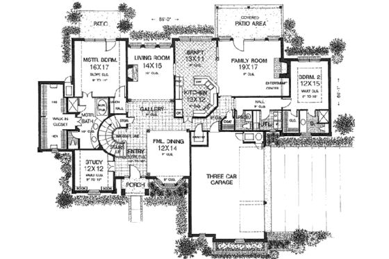 Floor Plan - Main Floor for European House Plan #310-637 - 4 bed, 3.5 bath