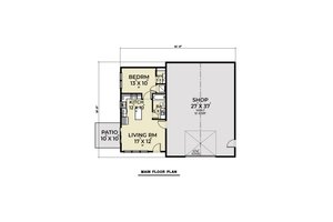 Floor Plan - Main Floor for Ranch House Plan #1070-182 - 1 bed, 1 bath