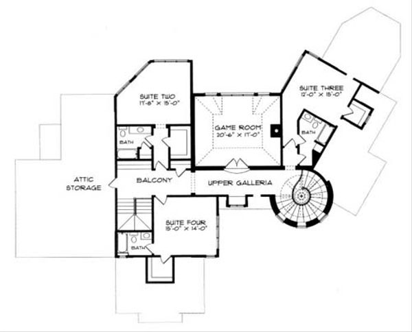 House Design - European Floor Plan - Upper Floor Plan #413-120