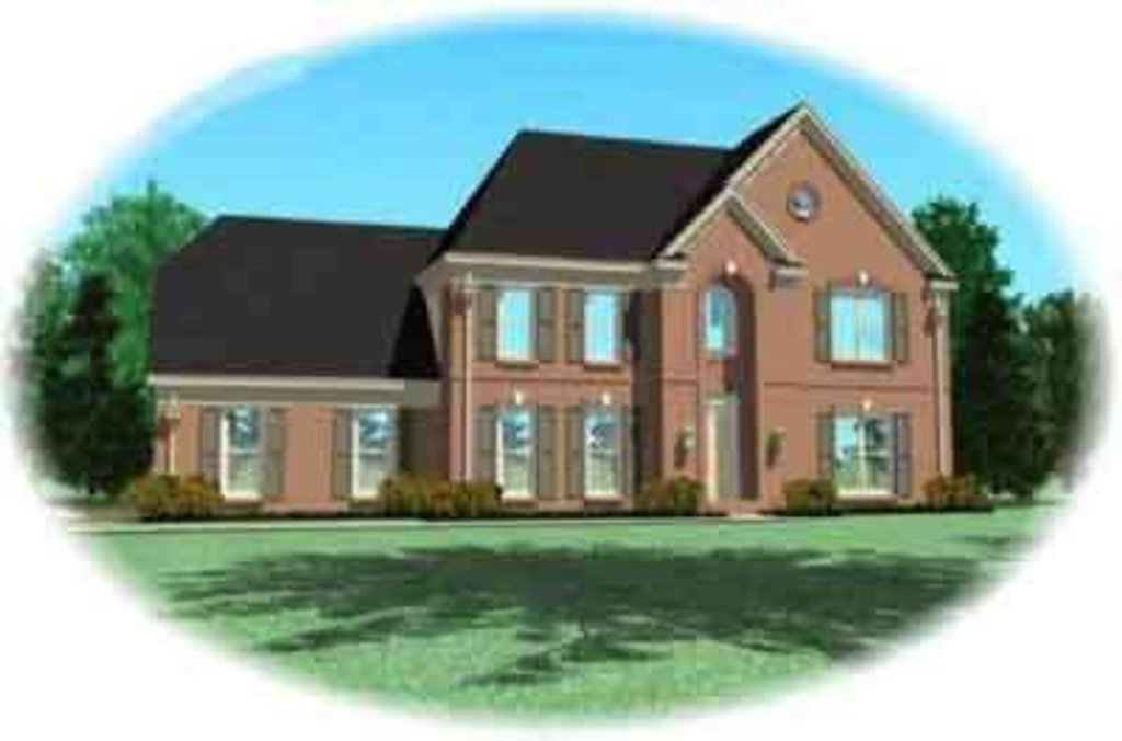 Exterior - Front Elevation 2 for European House Plan #81-483 - 4 bed, 3.5 bath
