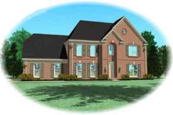 Exterior - Front Elevation for European House Plan #81-483 - 4 bed, 3.5 bath