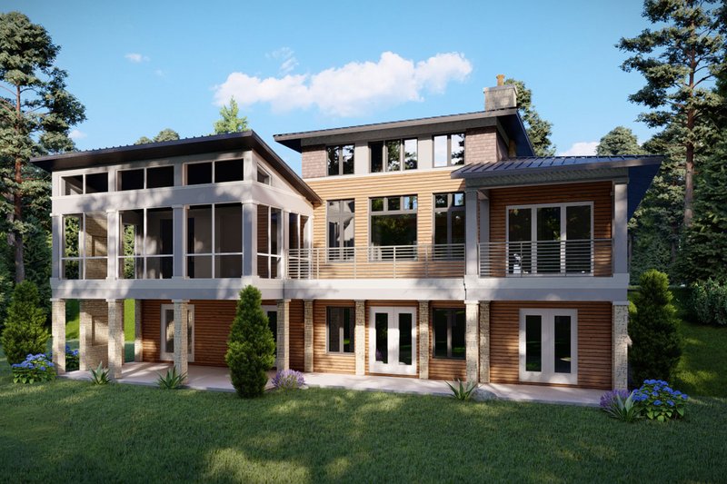 Home Plan - Exterior - Rear Elevation 2 for Contemporary House Plan #930-547 - 4 bed, 4.5 bath