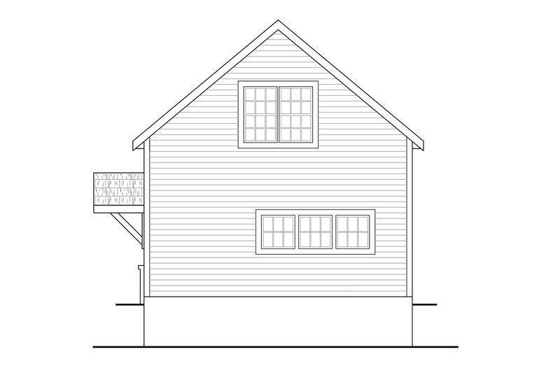 House Design - Exterior - Rear Elevation for Traditional House Plan #124-1155, 1 bath