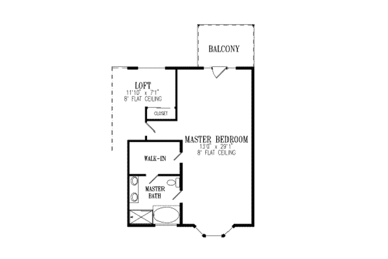 Home Plan - Floor Plan - Upper Floor for Adobe / Southwestern House Plan #1-448 - 3 bed, 2 bath