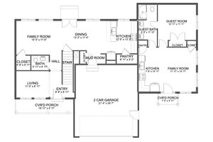 Floor Plan - Main Floor for Farmhouse House Plan #1060-407 - 4 bed, 3.5 bath