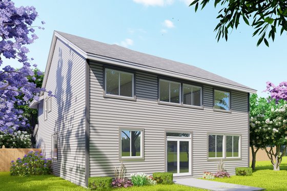 Exterior - Rear Elevation for Craftsman House Plan #53-653 - 5 bed, 2.5 bath