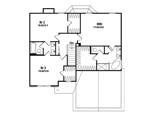Traditional Floor Plan - Upper Floor Plan #22-463