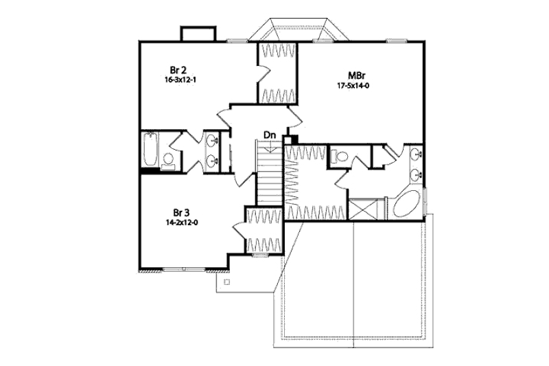 Home Plan - Floor Plan - Upper Floor for Traditional House Plan #22-463 - 3 bed, 2.5 bath
