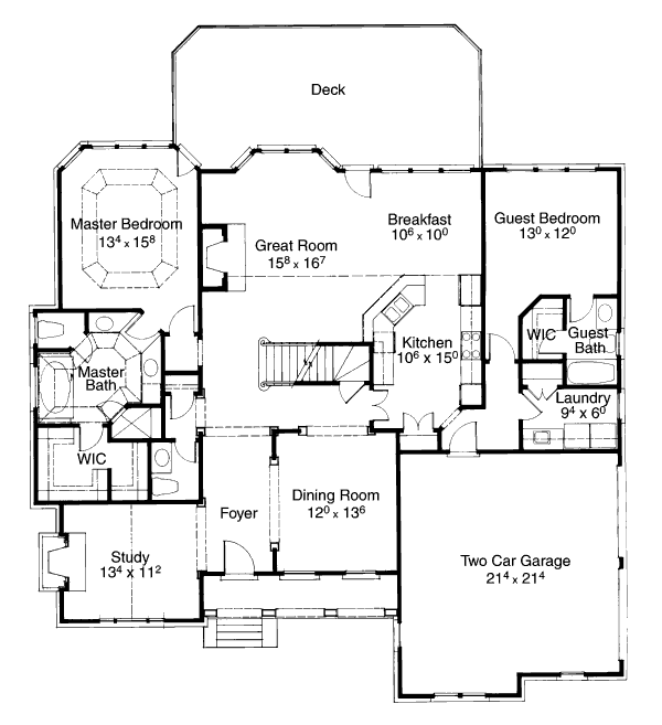 Architectural House Design - Traditional Floor Plan - Main Floor Plan #429-23