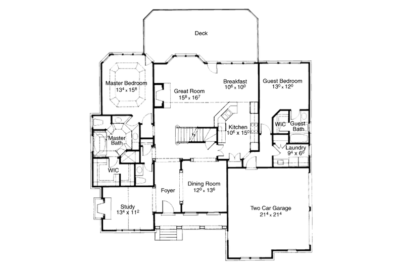 Home Plan - Floor Plan - Main Floor for Traditional House Plan #429-23 - 3 bed, 3.5 bath