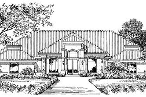 Exterior - Front Elevation for European House Plan #417-389 - 3 bed, 3 bath