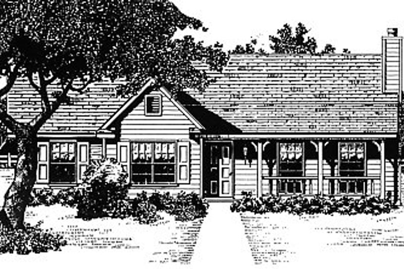 Traditional Style House Plan - 3 Beds 2 Baths 1253 Sq/Ft Plan #14-145