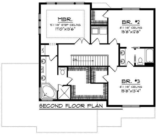 Architectural House Design - Bungalow Floor Plan - Upper Floor Plan #70-1247