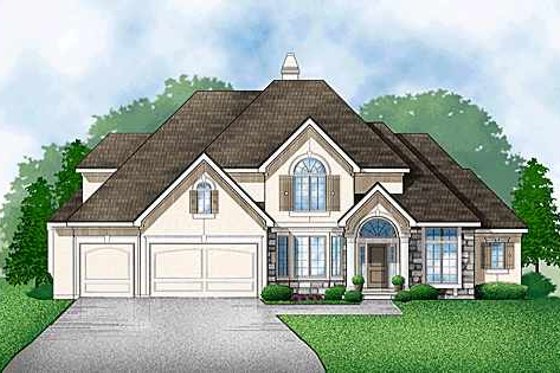 Exterior - Front Elevation for Traditional House Plan #67-295 - 4 bed, 3 bath