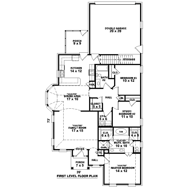Floor Plan - Main Floor for Traditional House Plan #81-13707 - 2 bed, 3 bath