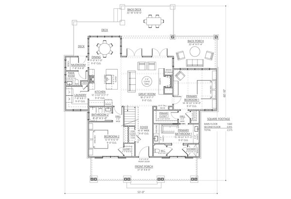 House Blueprint - Farmhouse Floor Plan - Main Floor Plan #1094-8