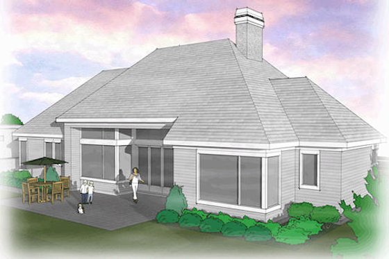 Exterior - Rear Elevation for Traditional House Plan #48-506 - 2 bed, 2 bath