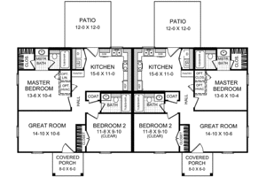 Floor Plan - Main Floor for Southern House Plan #21-184 - 2 bed, 2 bath
