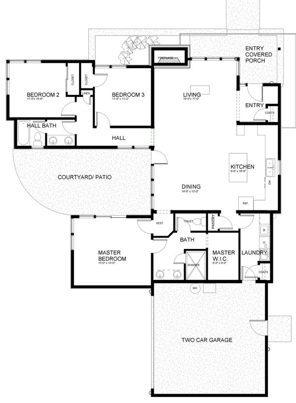 Home Plan - Modern Floor Plan - Main Floor Plan #895-60