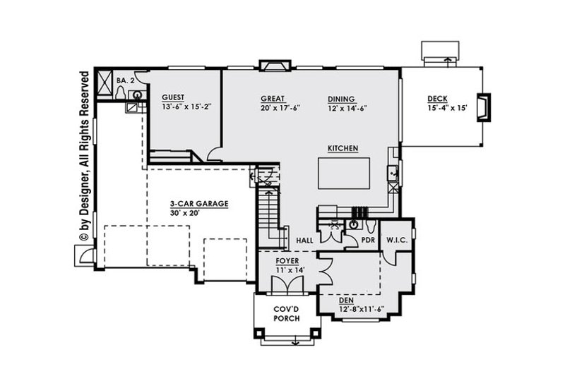 Dream House Plan - Floor Plan - Main Floor for Modern House Plan #1066-11 - 4 bed, 4.5 bath