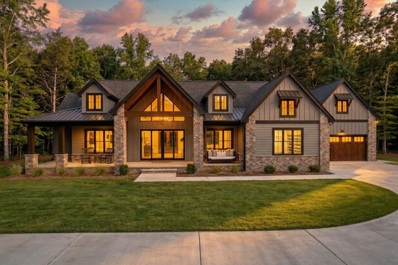 Exterior - Front Elevation 3 for Craftsman House Plan #1089-68 - 3 bed, 4.5 bath
