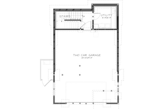 Floor Plan - Lower Floor for Craftsman House Plan #895-37 - 2 bed, 1 bath