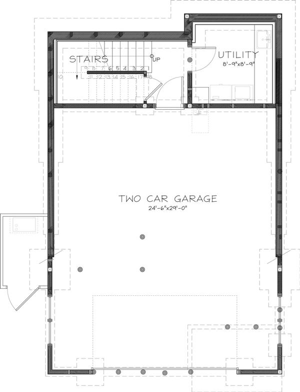 Craftsman Floor Plan - Lower Floor Plan #895-37