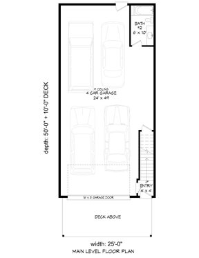 Floor Plan - Main Floor for Contemporary House Plan #932-433 - 3 bed, 2 bath