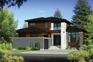 Contemporary Exterior - Front Elevation Plan #25-4300