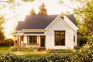 House Blueprint - Farmhouse Exterior - Front Elevation Plan #54-673