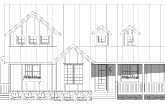 Exterior - Front Elevation 3 for Traditional House Plan #932-513 - 3 bed, 2.5 bath