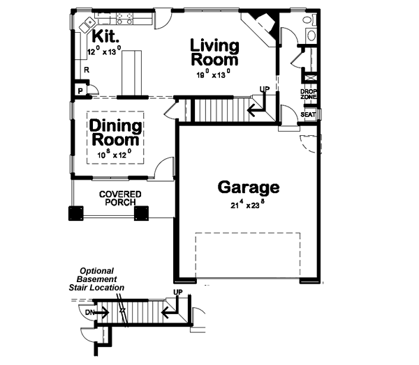 Dream House Plan - Traditional Floor Plan - Main Floor Plan #20-1522