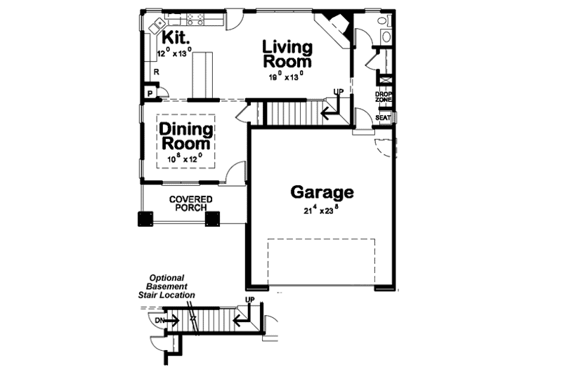Dream House Plan - Floor Plan - Main Floor for Traditional House Plan #20-1522 - 3 bed, 2.5 bath
