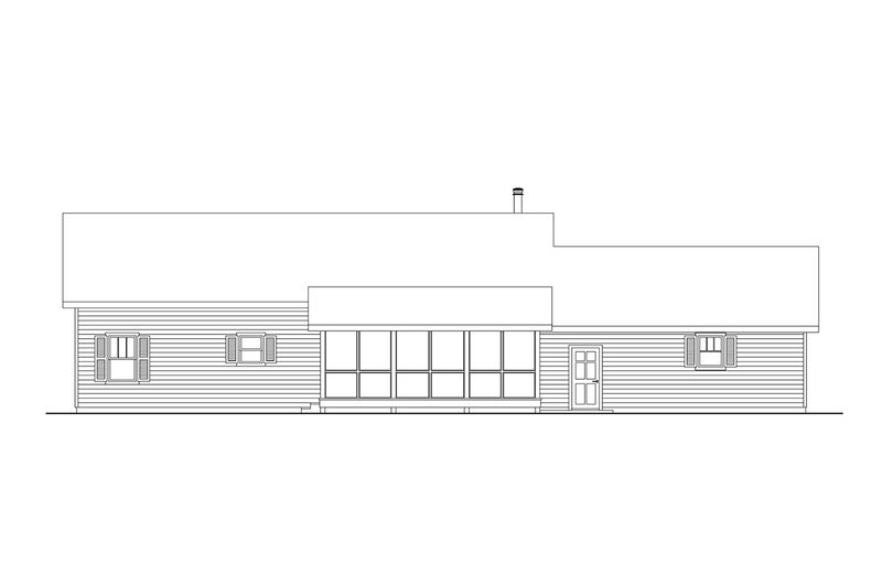House Design - Exterior - Rear Elevation for Country House Plan #124-1388 - 3 bed, 2 bath