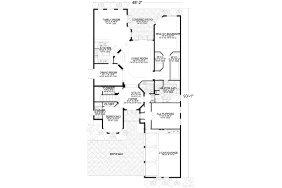Floor Plan - Main Floor for Mediterranean House Plan #420-153 - 4 bed, 4.5 bath