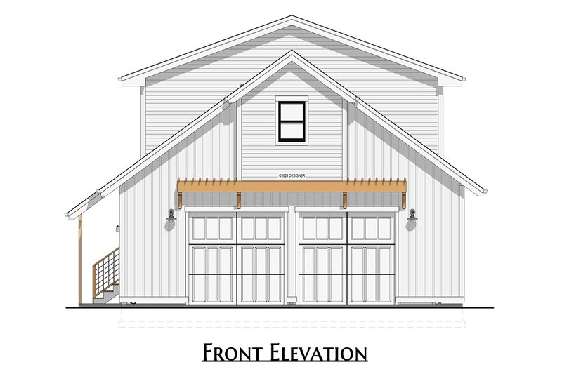 Home Plan - Exterior - Front Elevation 3 for Farmhouse House Plan #1099-2 - 1 bed, 1 bath