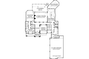 Floor Plan - Main Floor for Craftsman House Plan #453-22 - 4 bed, 4.5 bath