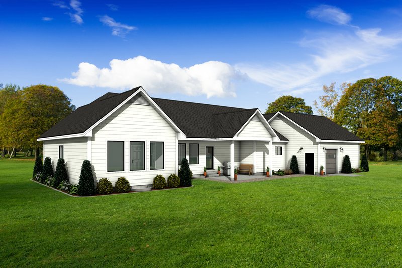 Dream House Plan - Exterior - Rear Elevation 1 for Ranch House Plan #1084-7 - 5 bed, 4 bath