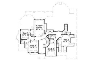 Floor Plan - Upper Floor for European House Plan #411-780 - 4 bed, 4.5 bath