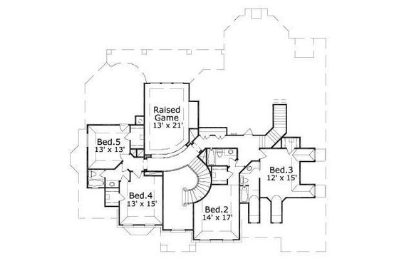 Floor Plan - Upper Floor for European House Plan #411-780 - 4 bed, 4.5 bath