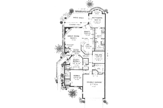 Floor Plan - Main Floor for European House Plan #310-485 - 3 bed, 3 bath