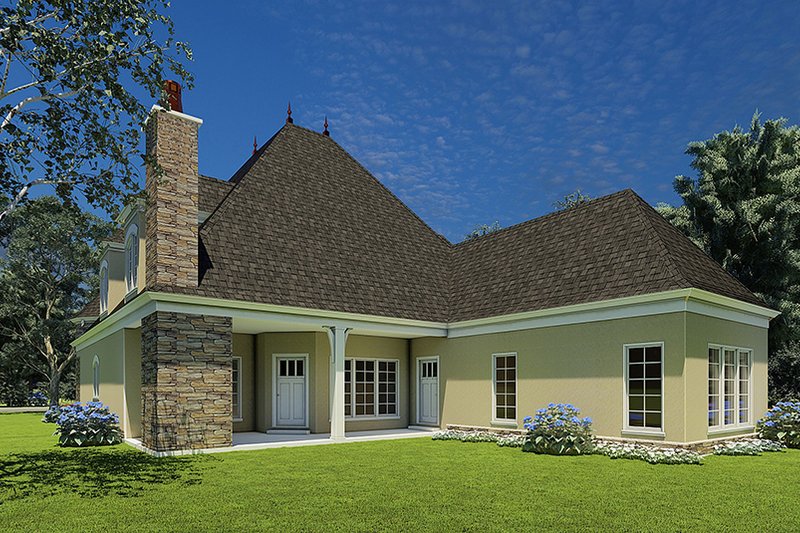 Dream House Plan - Exterior - Rear Elevation for European House Plan #17-2307 - 4 bed, 2.5 bath